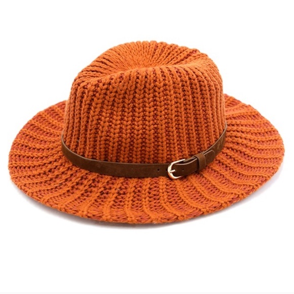 Accessories - Orange Rusk Ribbed Knit Hat